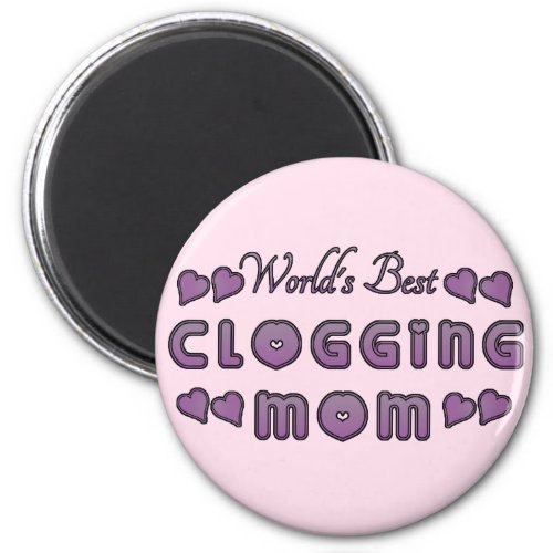 Worlds Best Clogging Mom Purple Magnet