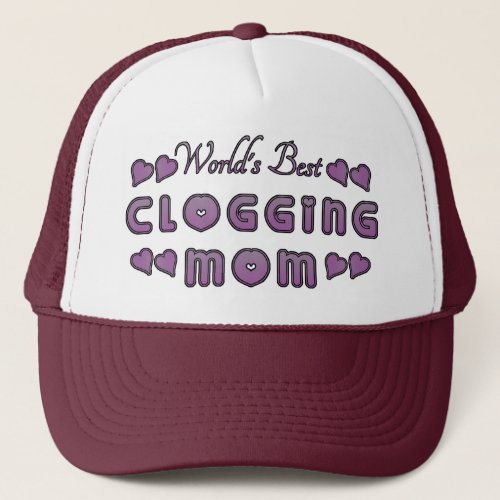 Worlds Best Clogging Mom Purple Trucker Hat