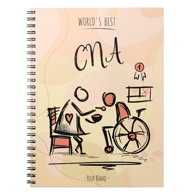 World's Best CNA - Certified Nurse Assistant Gift Notebook (Front)