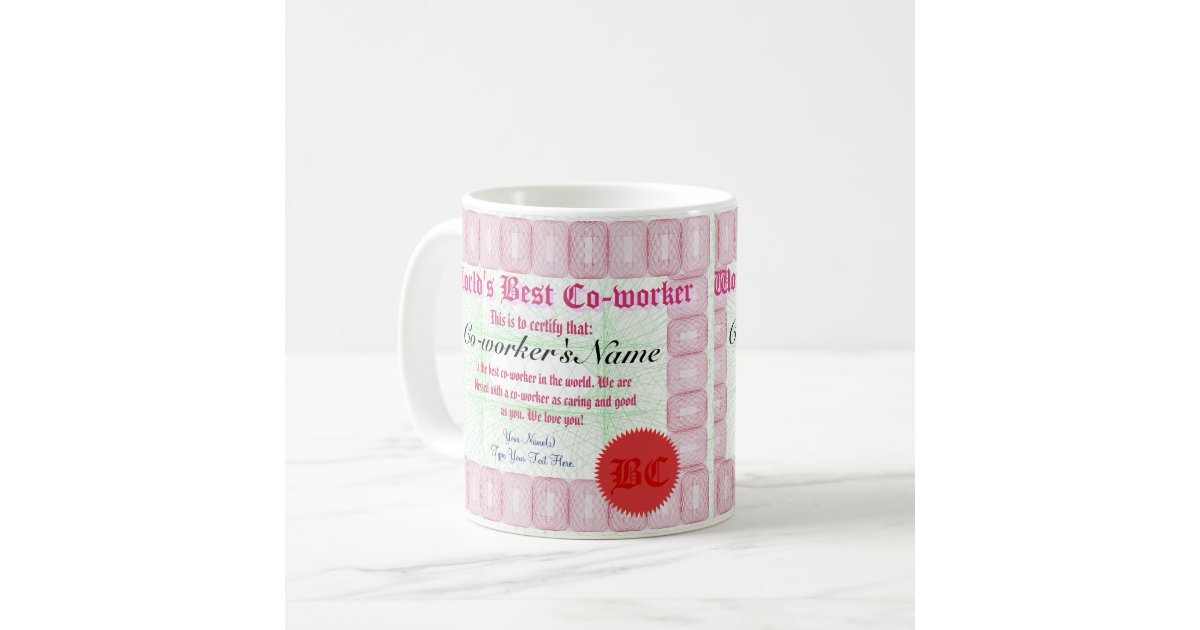 world 39 s best co worker certificate award mug zazzle best zippo designs