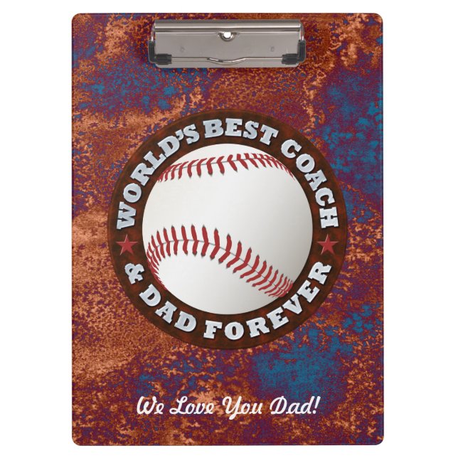 World's Best Coach & Dad 1 Image Options Clipboard (Front)