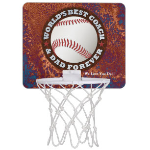 World's Best Coach & Dad 1 Mini Hoop Options