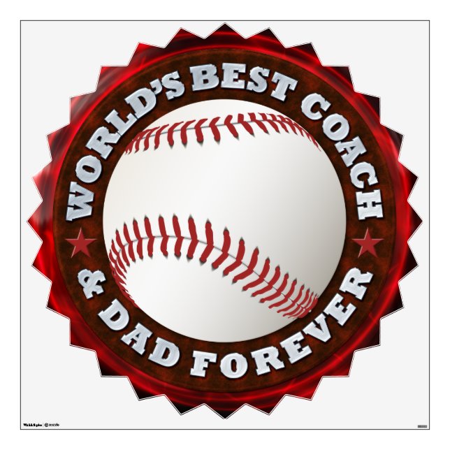 World's Best Coach & Dad 1 Wall Decals Options (Front)