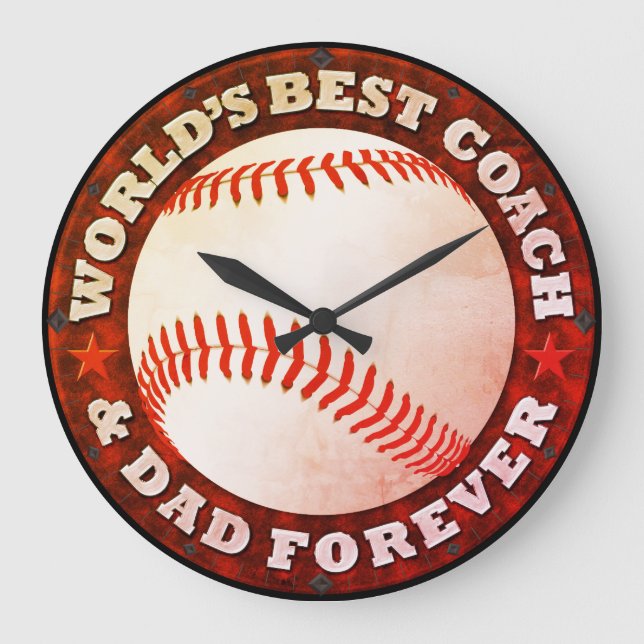 World's Best Coach & Dad Clock (Front)
