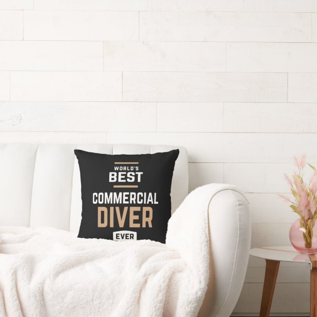 World's Best Commercial Diver Ever  Throw Pillow (Couch)