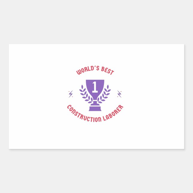 World's best construction laborer rectangular sticker (Front)