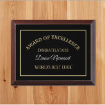 World's Best Cook Award Plaque<br><div class="desc">Fun gift for any cook</div>