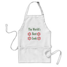 World's Best Cook Six Red Hearts Flower Apron at Zazzle