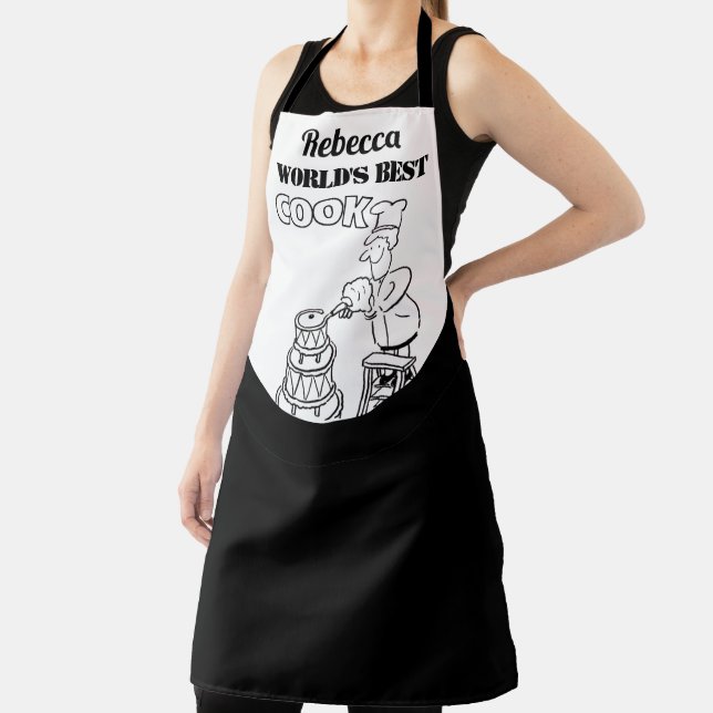 World's Best Cook, with Her Name - Fun Gift Apron (Insitu)