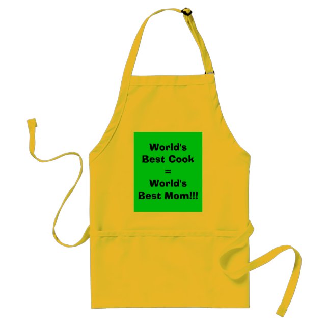 World's Best Cook=World's Best Mom!!! Adult Apron (Front)