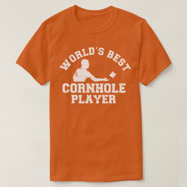 Worlds best cornhole player T-Shirt (Design Front)