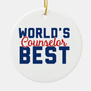 World's Best Counselor Ceramic Ornament