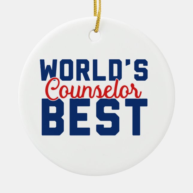 World's Best Counselor Ceramic Ornament (Front)