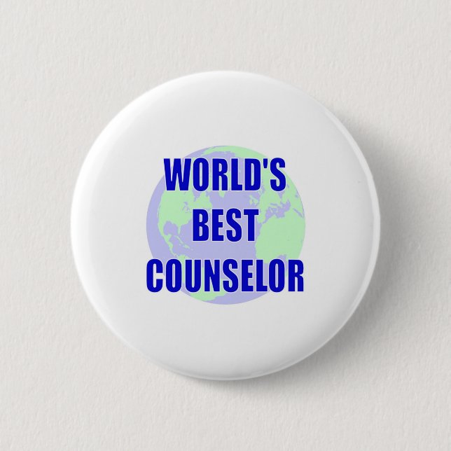 World's Best Counselor Pinback Button (Front)