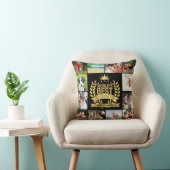 World's Best Cousin Photo Collage Gold Black Throw Pillow (Chair)