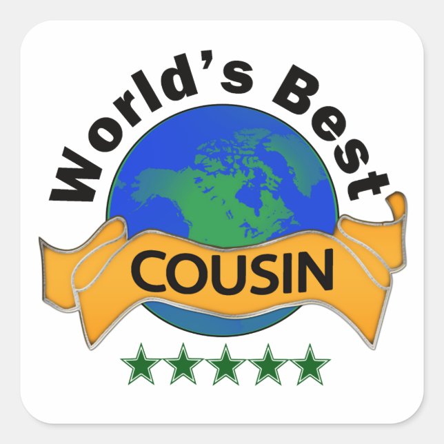 World's Best Cousin Square Sticker (Front)