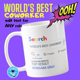 WORLDS BEST COWORKER Funny Top Search Result Coffee Mug