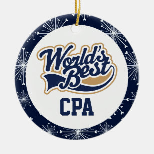 Worlds Best CPA Accountant Gift Ceramic Ornament
