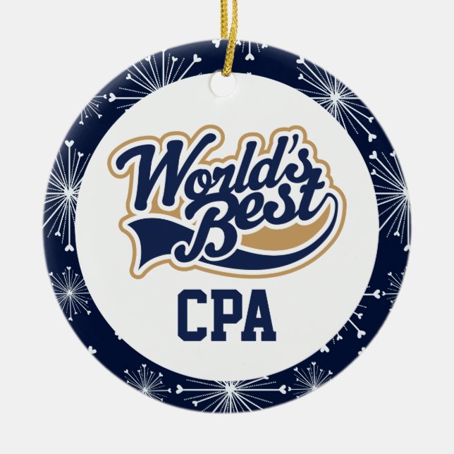 Worlds Best CPA Accountant Gift Ceramic Ornament (Front)