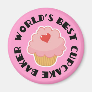 Worlds Best Cupcake Baker Cooking Gift Magnet