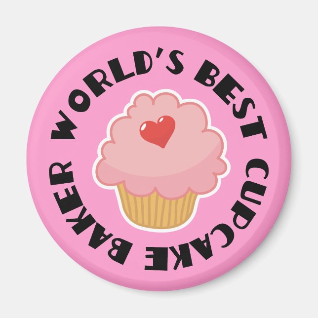 Worlds Best Cupcake Baker Cooking Gift Magnet (Front)