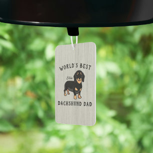 World's Best Dachshund Dad Custom Dog Name Rustic Air Freshener