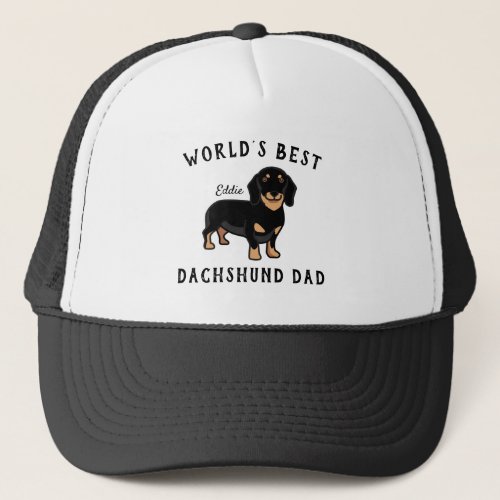 Worlds Best Dachshund Dad Personalized Dog Name Trucker Hat