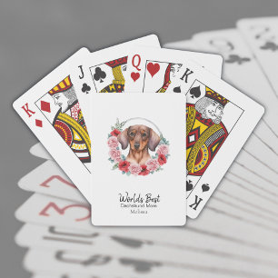 World's Best Dachshund Dog Mom Personalized Poker Cards