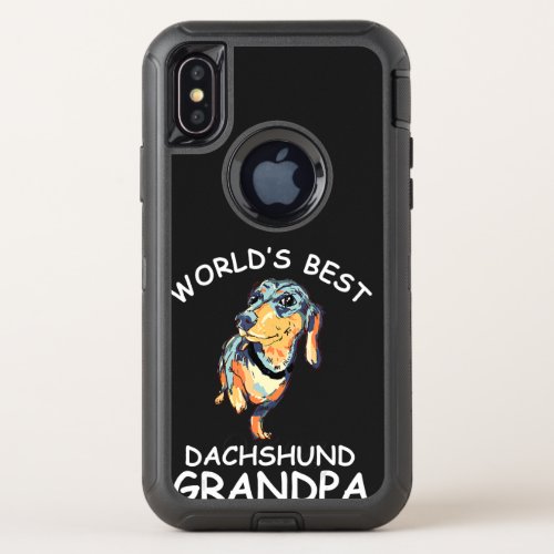 Worlds Best Dachshund Grandpa Funny Granddog Dog L OtterBox Defender iPhone XS Case