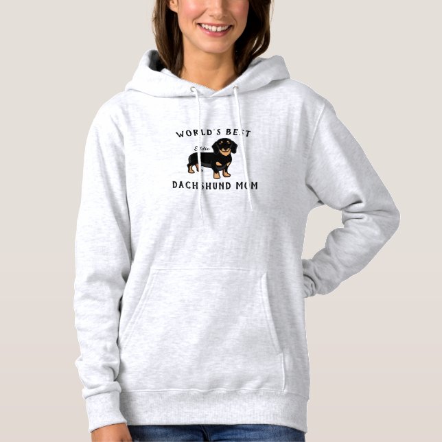 World's Best Dachshund Mom Personalized Dog Name Hoodie (Front)