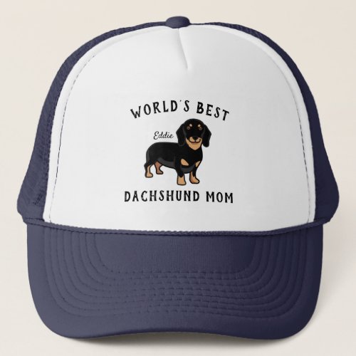 Worlds Best Dachshund Mom Personalized Dog Name Trucker Hat