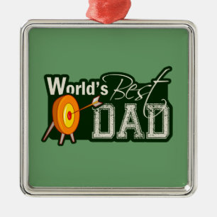 World's Best Dad; Archery Metal Ornament
