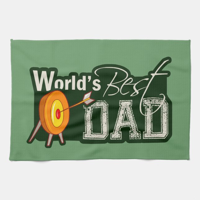 World's Best Dad; Archery Towel (Horizontal)