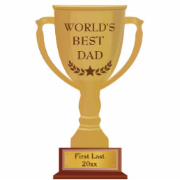 World&#39;s Best Dad Award Trophy Photo Sculpture