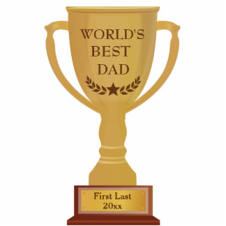 World's Best Dad Award Trophy Photo Sculpture
