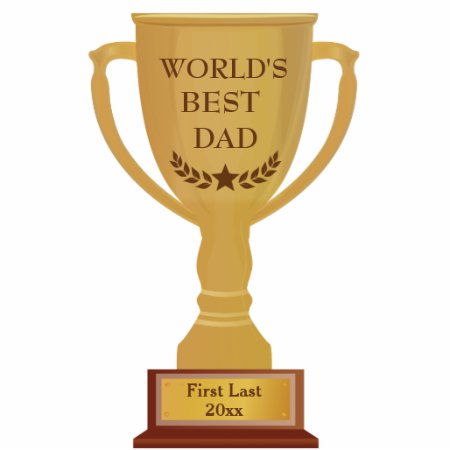 World's Best Dad Award Trophy Photo Sculpture