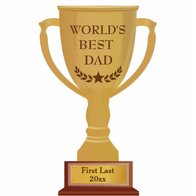 World's Best Dad Award Trophy Photo Sculpture (Front)