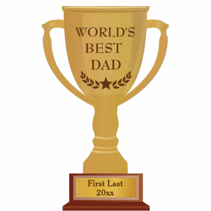 Worlds Best Dad Award Trophy Photo Sculpture Zazzle 5425