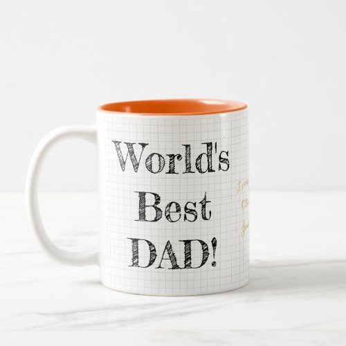 Worlds Best Dad Birthday Christmas Fathers Day Two_Tone Coffee Mug