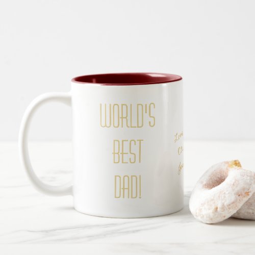 Worlds Best Dad Birthday Fathers Day Christmas Two_Tone Coffee Mug