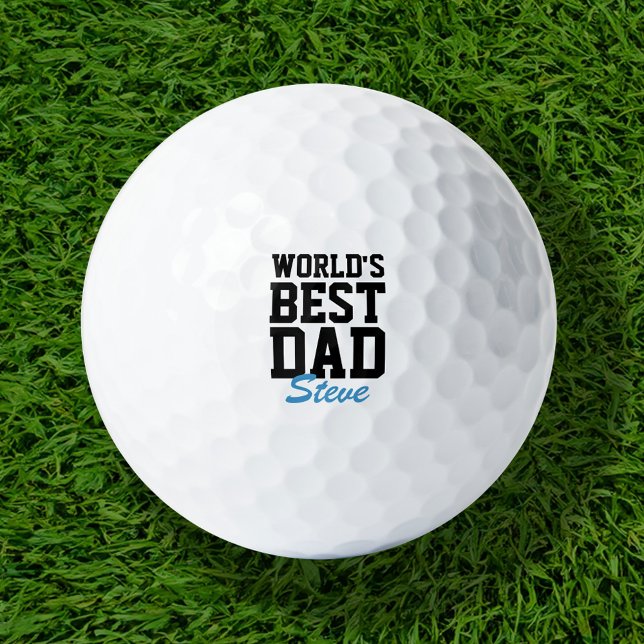 World's Best Dad Black and Blue Father's Day Golf Balls (Creator Uploaded)