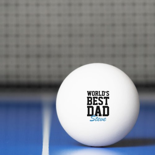 Worlds Best Dad Black and Blue Fathers Day Ping Pong Ball