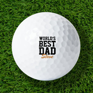 World's Best Dad Black and Orange Father's Day Golf Balls