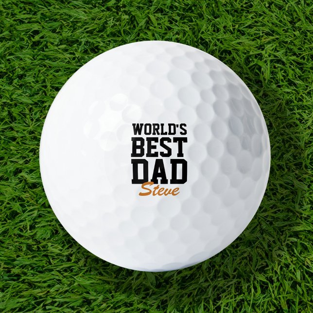 World's Best Dad Black and Orange Father's Day Golf Balls (Creator Uploaded)