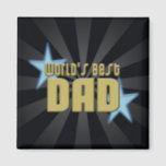 World's Best Dad Black/Gold Cool Father's Day Magnet