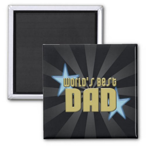 Worlds Best Dad BlackGold Cool Fathers Day Magnet