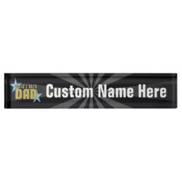 World&#39;s Best Dad Black/Gold Cool Father&#39;s Day Name Plate
