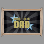 World's Best Dad Black/Gold Cool Father's Day Serving Tray