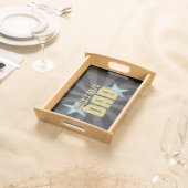 World's Best Dad Black/Gold Cool Father's Day Serving Tray (Front)