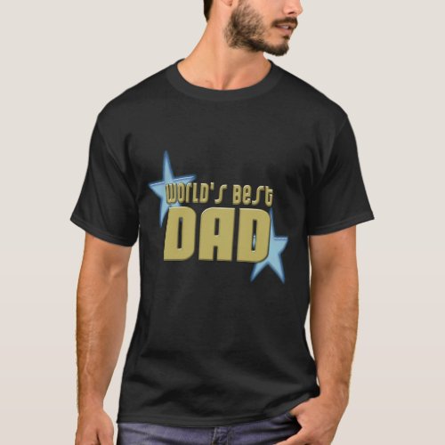 Worlds Best Dad BlackGold Cool Fathers Day T_Shirt